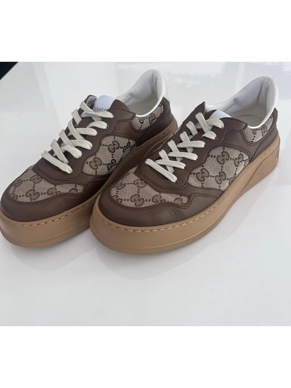 GUCCI $1010 Women's Chunky GG Brown Platform Sneakers Size 6 - Picture 7 of 16